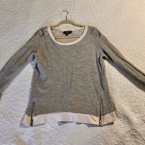 Nene Leaks RHOA Gray and Cream Sweater Top